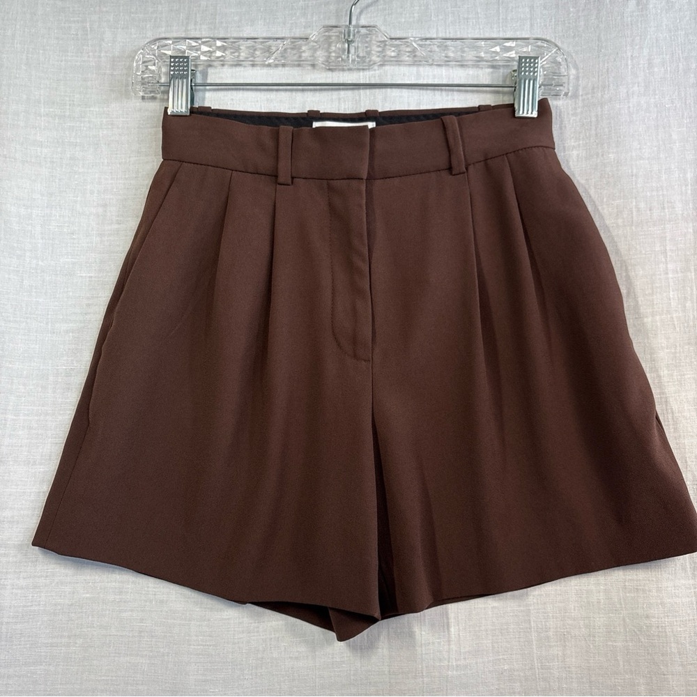 Babaton High Waist Brown Shorts